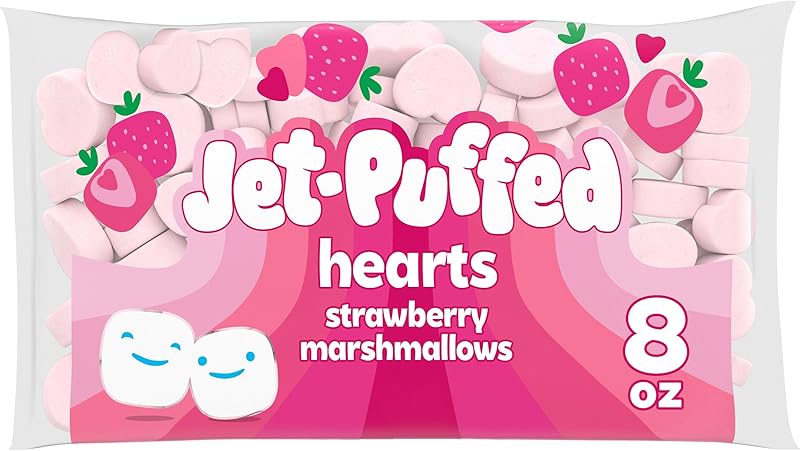 Jet Puffed Strawberry Hearts Valentines Marshmallows